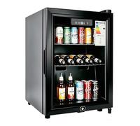 Freestanding & Undercounter Drinks Fridge with Triple Glazed Glass Door, LED Display & Interior Light, Wine Beer Cooler with Adjustable Shelves & Thermostat, Quiet Operation, Black (Small 29L)
