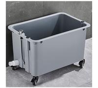 Freestanding Utility Sink for Laundry Room, Plastic Mop Washing Station with Drain Button for Balcony Bathroom Garage Workshop
