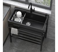 Freestanding Utility Sink, Single Compartment with Faucet, Heavy-Duty for Laundry Room, Garage, Restaurant