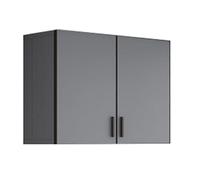 Freestanding Wall Storage Cabinet, Tempered Glass Door, Adjustable Shelves, Floating Kitchen & Bathroom Cabinet for Laundry Room, Space-Saving Design