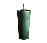 Freestanding Wash Basin Vintage Floor Standing Pedestal Sink with Faucet and Drain Kit Ceramic Bathroom Vanity