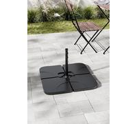 Freestanding Water and Sand Filled HDPE Square Parasol Base Garden Sanctuary Black One Size