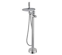 Freestanding Waterfall Bath Tap with Hand Shower Brass Freestanding Shower Mixer Tap Waterfall Spout-Chrome Plated