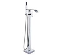 Freestanding Waterfall Bathtub Faucet, Solid Brass, Corrosion Resistant | Portable Bathtub Filler with Tripod Mount and Handheld Shower, Perfect for Easy Bathing at Home or Outdoors