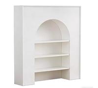 Freestanding White Arched Fireplace Mantel Decorative Cabinet Freestanding Open Storage Shelf Decorative