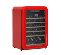 Freestanding Wine Cellars Constant Temperature Wine Cabinet,Refrigerator 115 Liters,4℃-22℃ Mini Fridge,6-Layer Imported Beech Wood Shelf Three-Layer Glass + Low-E Coating (Red Without transforme