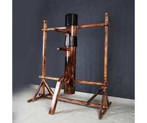 Freestanding Wing Chun Wooden Dummy With Tripod Base, Adjustable Height Mook Yan Jong For Martial Arts Training, Solid Wood Construction, 3 Colors Available(Brown)