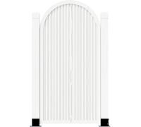 Freestanding Wood Garden Gate - Carbonized Flower Stand Decorative Patio Door Easy Installation White Privacy Fence for Yard & Deck (23.62x59in)