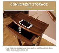 Freestanding Wooden Clothes Valet Stand - Suit Hanger Rack with Non-Slip Rubber Sleeve, Floor Standing Trouser Rack for Crease-Free Coat Storage, Dimensions: 112x44.4x30cm