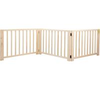 Freestanding Wooden Dog Gate - 186 x 44 cm 3 Panels Foldable Pet Gate Indoor, Excellent Stability Dog Indoor Barrier for Dogs Pet Fence Safety Gate Indoor Barrier for the House, Doorway, Stairs