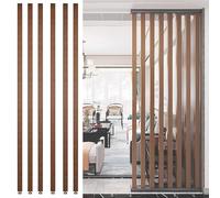 Freestanding Wooden Slat Room Divider - Modern Floor-to-Ceiling s for Office Restaurant Entrance - Adjustable 70-230cm Tall Partition (6 Pack 190cm/74)
