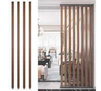 Freestanding Wooden Slat Room DividerModern FloortoCeiling Partition for Office Restaurant & Home Decor70230cm Tall Privacy Screens (4 Pack 240cm/94)