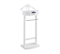 Freestanding Wooden Suit Valet Stand with Pants Bracket - Stylish Clothes Hanger Rack for Men & Women Floor Standing nizer for Suits & Trousers