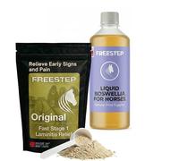 Freestep Rapid Laminitis and Joint Support Bundle for Horses, Boswellia and Bromelain Powder with Liquid Mobility Aid, Molasses Free Metabolic and Arthritis Care