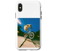 Freestyle Bicycle Riding Cat Street Trick Case for iPhone X/XS
