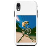 Freestyle Bicycle Riding Cat Street Trick Case for iPhone XR