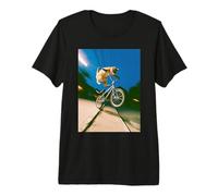 Freestyle Bicycle Riding Cat Street Trick Premium T-Shirt