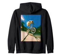 Freestyle Bicycle Riding Cat Street Trick Zip Hoodie