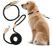Freestyle Dressage Collar Set, Pull Stop Collar and Lead Set, 1.4 cm Retriever Collar Dog Lead, Robust Nylon Training Collar, Dog, Imitation Leather with Metal Ring