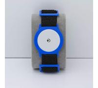 Freestyle Libre 1/2 Sensor Armband Holder - Super Soft Elastic Fabric - Black Strap (Blue)
