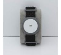 Freestyle Libre 1/2 Sensor Armband Holder - Super Soft Elastic Fabric - Black Strap (Grey)