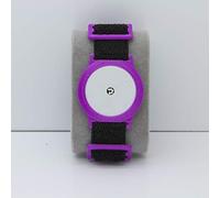 Freestyle Libre 1/2 Sensor Armband Holder - Super Soft Elastic Fabric - Black Strap (Purple)