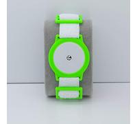 Freestyle Libre 1/2 Sensor Armband Holder - Super Soft Elastic Fabric - White Strap (Green)