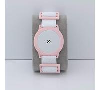 Freestyle Libre 1/2 Sensor Armband Holder - Super Soft Elastic Fabric - White Strap (Pink)