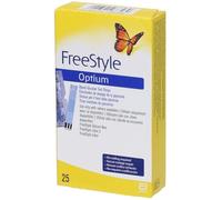 Freestyle Optium Blood Glucose Test Strips 25