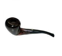 Freestyle Tobacco Smoking Pipe, Style 5, Classic Bent Shape, Dark Brown Finish