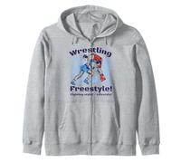 Freestyle Wrestling Fighting Style Lifestyle Freestyle Rings Zip Hoodie