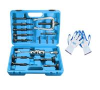 FreeTec 17pcs Blind Bearing Puller Set, Internal Inner Bearing Puller Extractor Kit, 8mm-58mm Blind Hole Bearings Race Bushing Slide Hammer Removal Tool Kit with Gloves for Car Truck Motorcycle