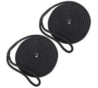 FreeTec 2-Piece Boat Fender Nylon Docking Mooring Line with Eye - 12 mm Diameter, 4.5 m Long Black