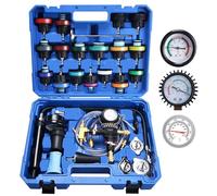 FreeTec 28PC Coolant Pressure Tester Kit, Car Radiator Pressure Test Coolant Vacuum Refill Kit, Universal Cooling System Water Pressure Leak Tester with 21 Adapters Hand Pump Vacuum Refill Tool