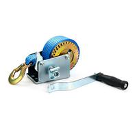 FreeTec 600lbs 270kg Hand Winch Hand Crank Strap Gear Winch Polyester Strap ATV Boat Trailer Heavy Duty