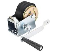 FreeTec 6m 600lbs Hand Winch, Manual Boat Trailer Winch with Brake, Heavy Duty Hand Winch Polyester Strap Recovery Ratchet Winch for Boat (Black)