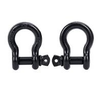 FreeTec Bow Shackles, 4.75 Tons (9,500 Lbs) Heavy Duty Galvanized Lifting Shackles, 2 Pack for Lifting Towing Construction 4x4 Offroad Recovery