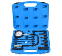 FreeTec Diesel Compression Tester, 1000 PSI 70 Bar Cylinder Compression Tester Kit with Injector Glow Plug Adapters, Direct & Indirect TDI CDI Diesel Engine Pressure Gauge for Car Truck Tractor (Blue)