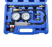 FreeTec Engine Cylinder Leak Down Tester Kit, TU-21 Dual Gauge Diagnostic Kit, Petrol Gasoline Engine Leakdown Leakage Detector Diagnostic Tool Set Compatible with 10 12 14mm Spark Plugs