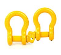 FreeTec Galvanized D Ring Shackles, 4.75 Tons (9,500 Lbs) Heavy Duty - 2 Pack Screw Pin Shackles for Lifting, Towing, Construction & Offroad Recovery, Yellow