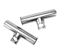 FreeTec Rail Mount Rod Holder Stainless Clamp on Fishing Rod Holder for Rails (2PC 1inch to 1-1/4inch)