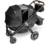 Freetex Tandem Wagon Stroller-All-Terrain 2-in-1 Push&Pull Design, Double Seat Capacity, Large Storage, Adjustable Canopy, Removable Child Tray for Kids Outdoor Adventures&Family Outings