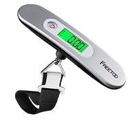FREETOO Luggage Scale with Tare Function 110 Lb/ 50Kg Capacity, Silver | Suitcase Weighing Scales, Portable Digital Weight Scale for Travel, Suitcase Weigher for Shopping, Post Office