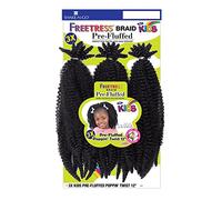 FreeTress 3 x 12" Pre Flocked Poppin' Twist Crochet Braids for Kids