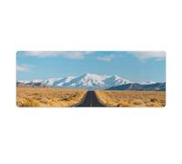 Freeway Highway Road in The Desert Desk Mat with Stitched Edges, Rubber Mouse Mat for Keyboard Mats Non-Slip Waterproof Desk Pad Office Supplies Large Gaming Mouse Pad for Home Work