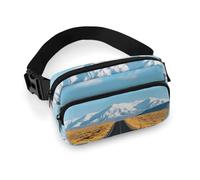 Freeway Highway Road in The Desert Fanny Pack for Men Women, Durable Sling Chest Bag with Adjustable Strap & Large Pocket, Small Crossbody Bag for Running, Hiking, Cycling, Travel