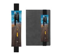 Freeway Highway Road in The Desert Print 2pcs Adjustable Elastic Band Pen Holder Pu Leather Pen Sleeve Pouch for Hardcover Journals, Notebooks for Back to School Gift