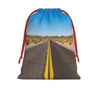 Freeway Highway Road in The Desert print Super soft velvet Present bag Multipurpose Present Bags for Candy and Grocery Storage