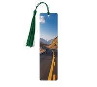 Freeway Highway Road in The Desert Wooden Bookmark with Tassels, Natural Rectangle Wood Craft Tags, Gifts for Men and Women