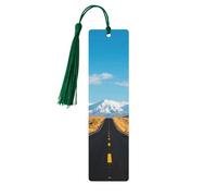 Freeway Highway Road in The Desert Wooden Bookmarks for Book Lovers, Handmade DIY Book Mark with Colorful Tassels Double-Sided Printed Page Markers Artistic Book Accessories Gift for Women Men